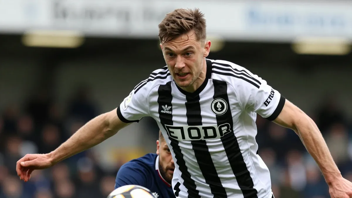 A Reuters Connect picture shows St Mirren's Miguel Freckleton challenging Kilmarnock's David Watson during their 2026...